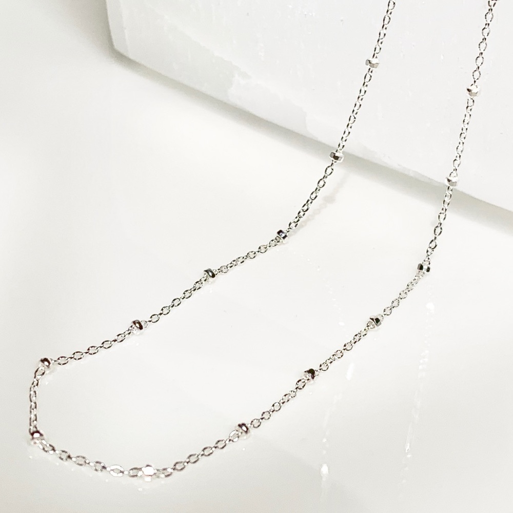 Dainty Chain Choker Faceted Cut Beads Necklace - Picture 4 of 6